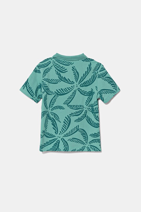 United Colors of Benetton polo bawełniane dziecięce 36Y4C301W.G.Seasonal turkusowy SS25