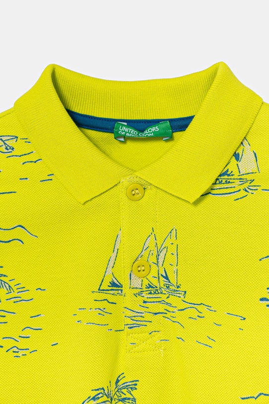 Băieți United Colors of Benetton tricouri polo din bumbac pentru copii 36Y4G300Y.P.Seasonal galben