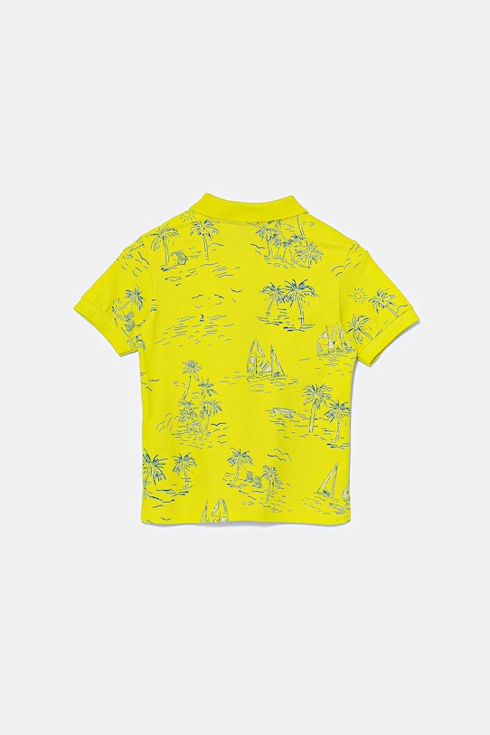 United Colors of Benetton tricouri polo din bumbac pentru copii 36Y4G300Y.P.Seasonal verde SS25