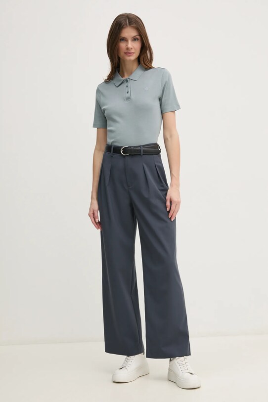 Хлопковое поло Calvin Klein Jeans J20J224749 серый SS25