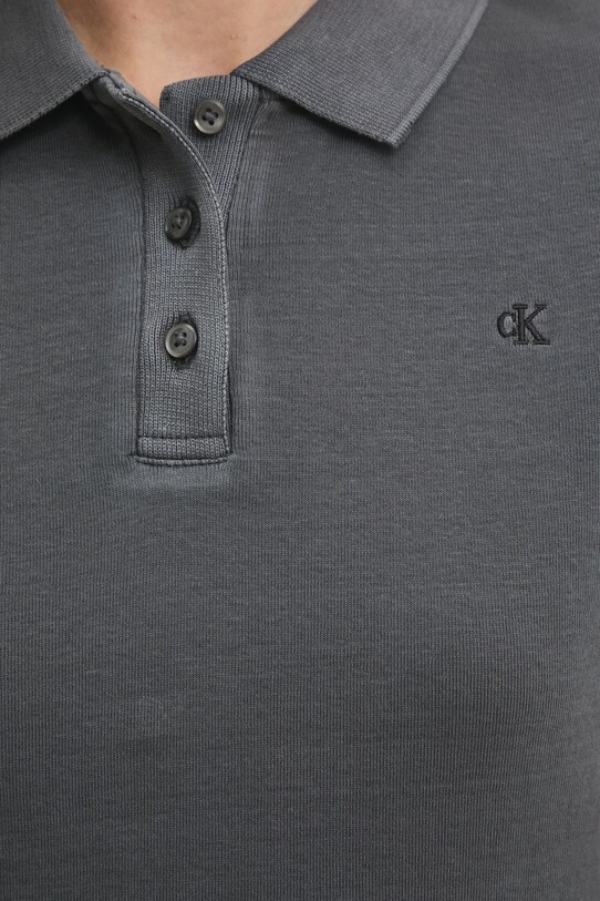 Bavlněné polo tričko Calvin Klein Jeans J20J224749 šedá