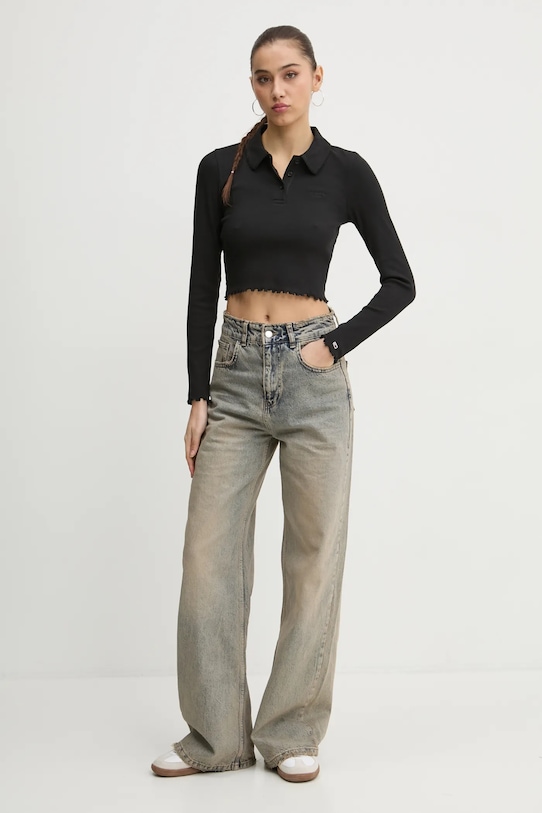 Tommy Jeans longsleeve DW0DW19369 negru SS25