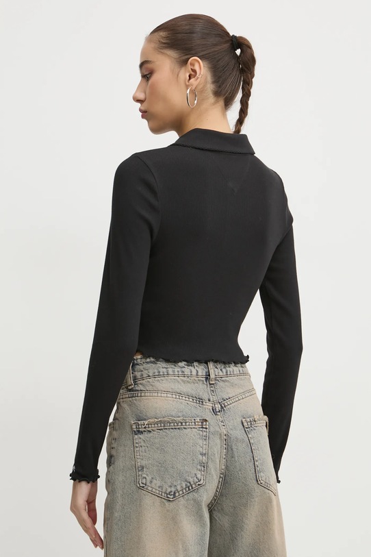 Îmbrăcăminte Tommy Jeans longsleeve DW0DW19369 negru