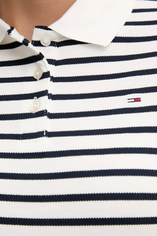 Тениска с яка Tommy Jeans бял DW0DW20160