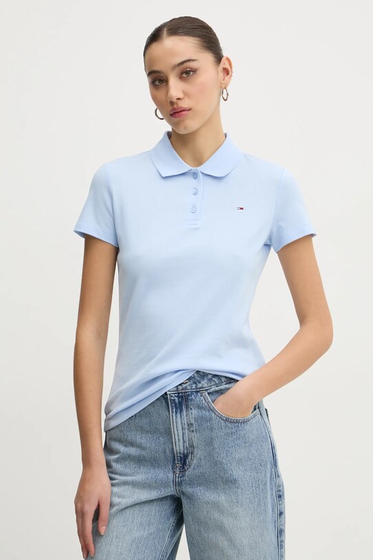 Поло Tommy Jeans regular блакитний DW0DW20160
