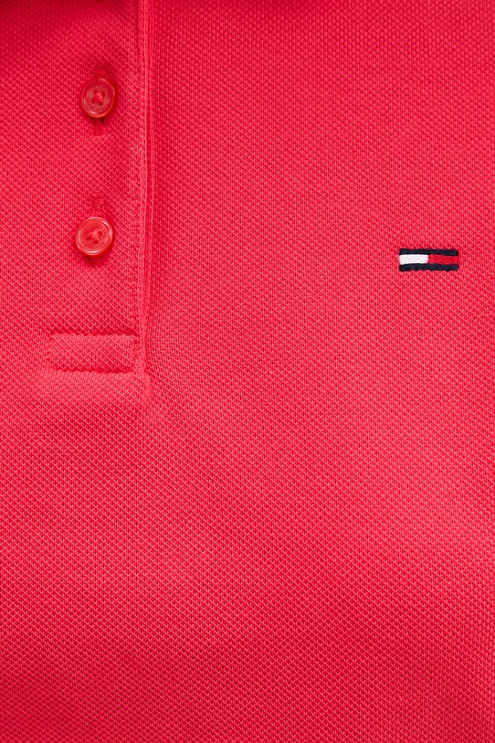 Tommy Jeans polo damskie bawełniane z elastanem DW0DW20160 czerwony