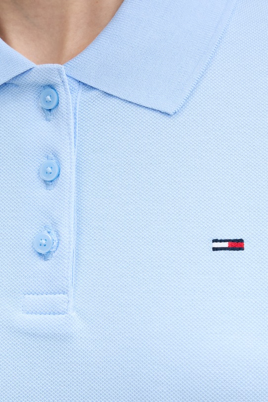 Tommy Jeans polo damskie bawełniane z elastanem DW0DW20160 niebieski