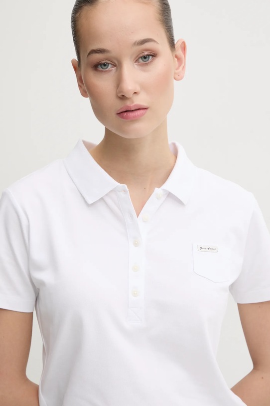 Polo tričko Guess Jeans bílá W5RP47.KARS2