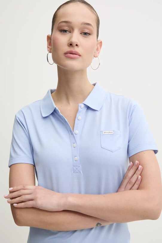 Поло Guess Jeans блакитний W5RP47.KARS2