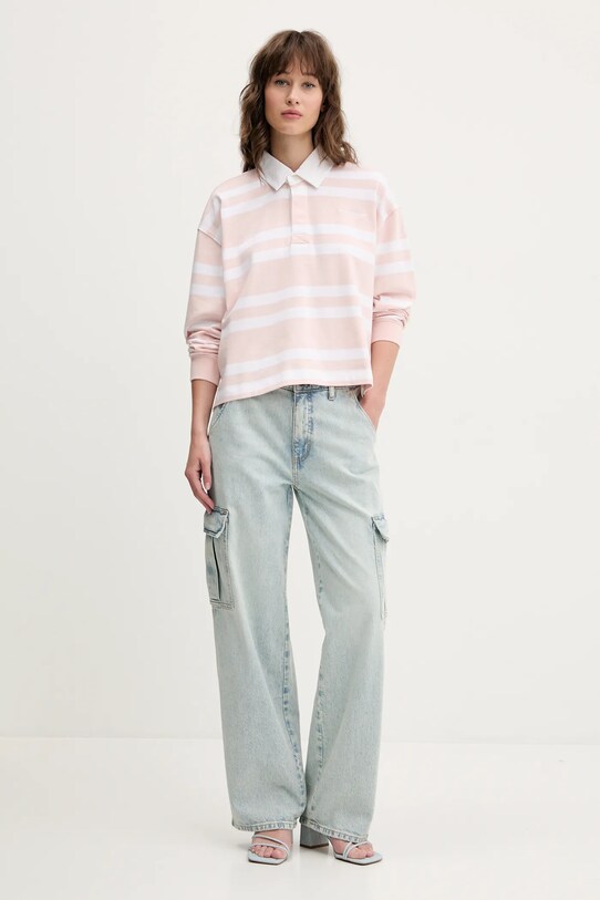 Guess Jeans longsleeve bawełniany W5RP50.KCPS1 biały SS25
