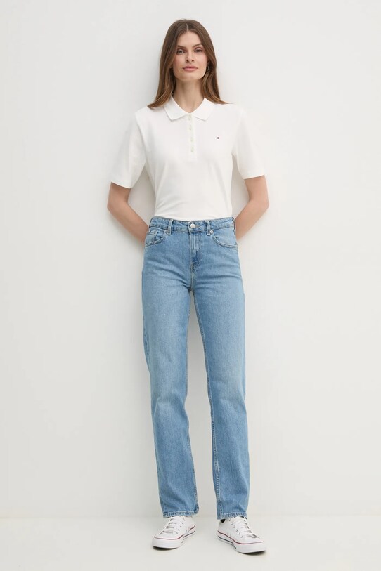Tommy Hilfiger polo WW0WW43224 biały SS25