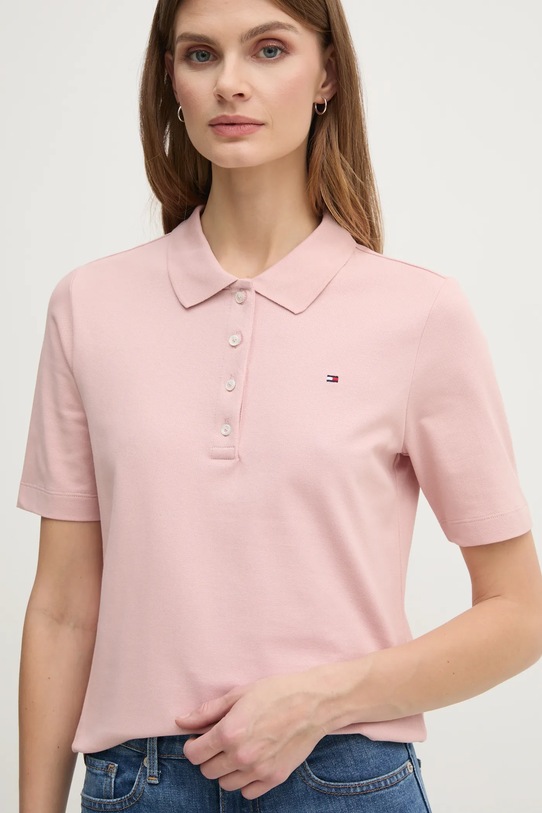 Поло Tommy Hilfiger regular розовый WW0WW43224