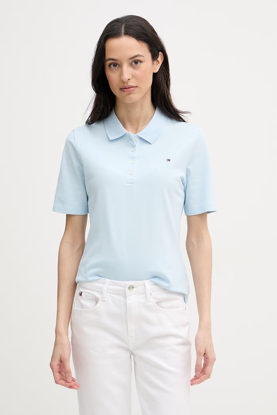 Tommy Hilfiger polo dámské s bavlnou modrá WW0WW43224