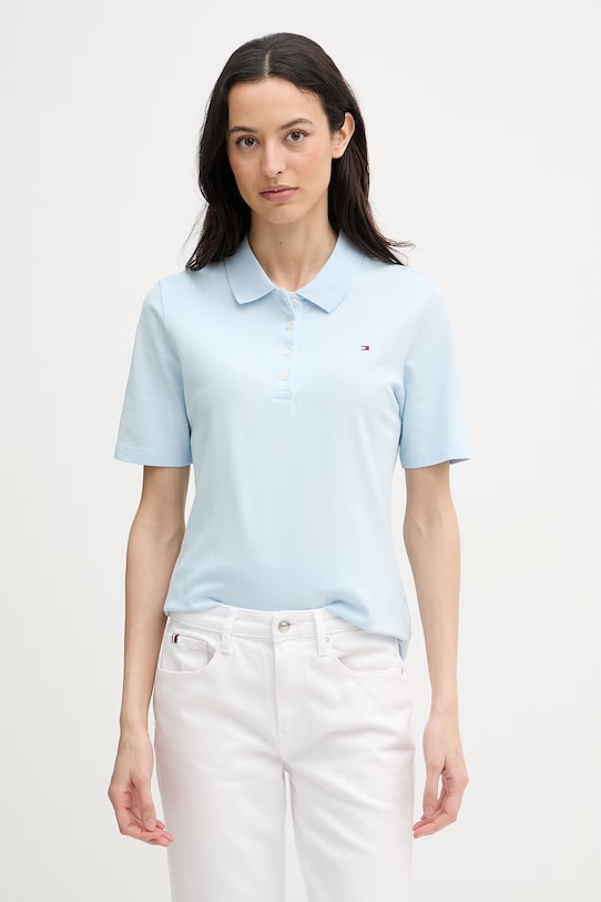 Tommy Hilfiger polo dámské s bavlnou modrá WW0WW43224