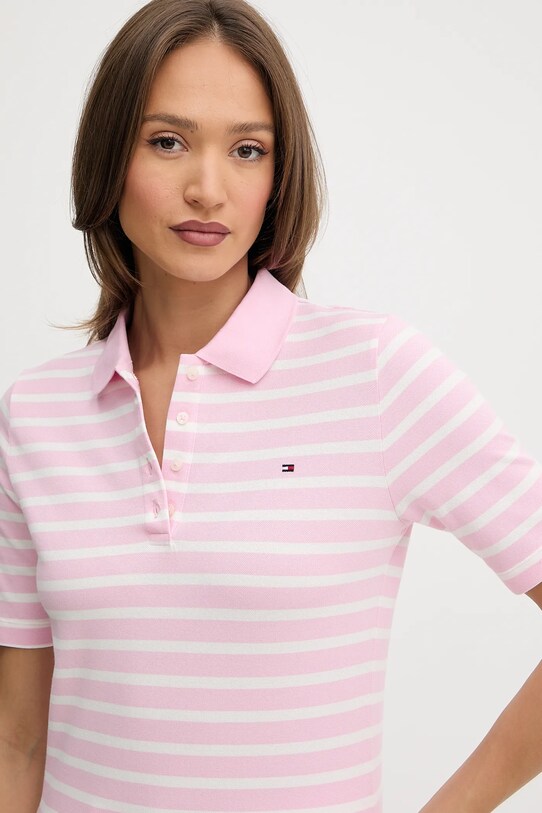 Odzież Tommy Hilfiger polo WW0WW43224 różowy