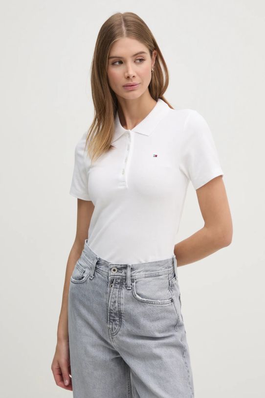 Поло Tommy Hilfiger slim белый WW0WW43225