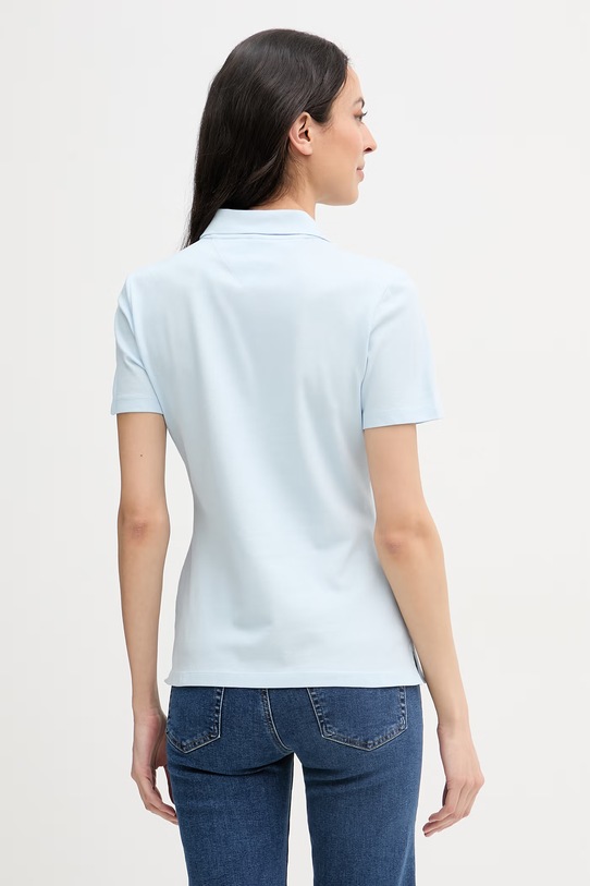 Oblačila Tommy Hilfiger polo majica ženska z bombažem WW0WW43225 modra