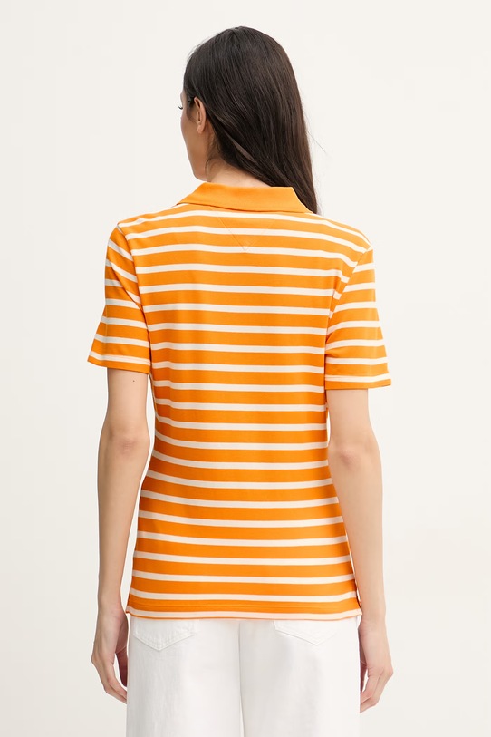 Oblačila Tommy Hilfiger Polo majica ženska z bombažem WW0WW43225 oranžna