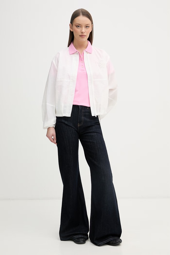 Tommy Hilfiger polo tričko dámske s bavlnou WW0WW43225 ružová SS26