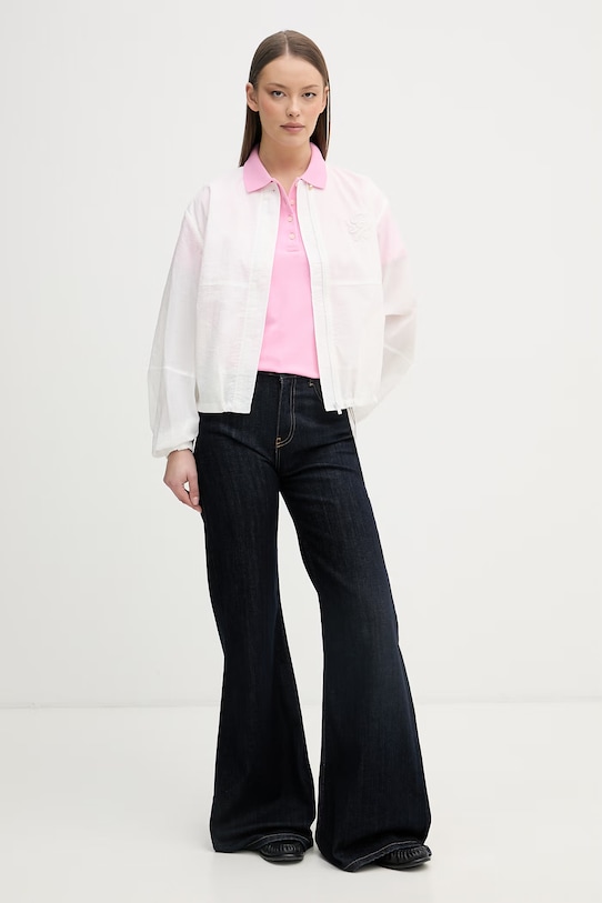 Tommy Hilfiger polo tričko dámske s bavlnou WW0WW43225 ružová SS26