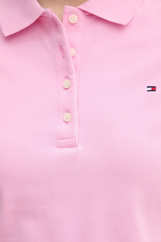 Tommy Hilfiger polo tričko dámske s bavlnou WW0WW43225 ružová