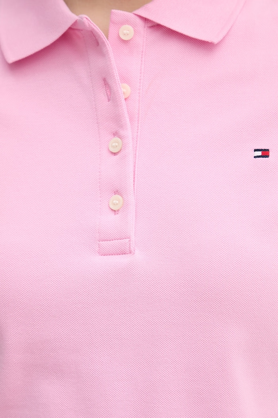 Tommy Hilfiger polo tričko dámske s bavlnou WW0WW43225 ružová