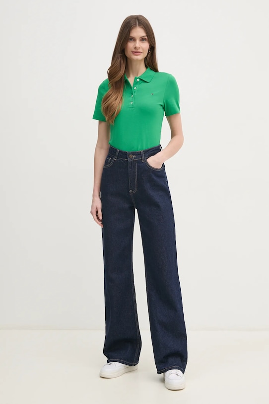 Polo majica Tommy Hilfiger WW0WW43225 zelena SS25