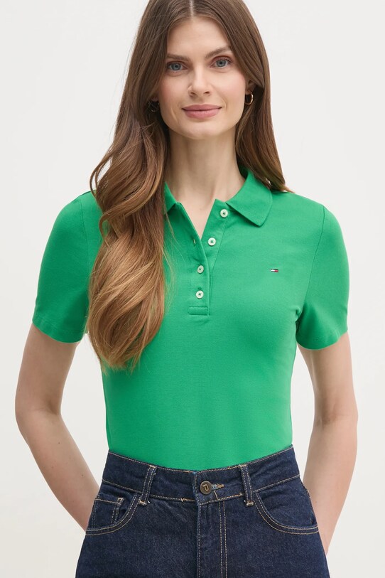 Поло Tommy Hilfiger зелёный WW0WW43225