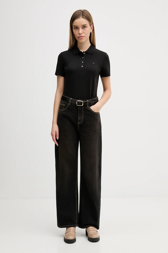 Tommy Hilfiger polo WW0WW43225 czarny SS25