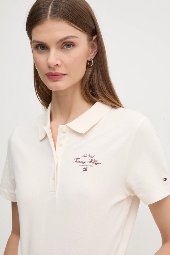 Tommy Hilfiger polo z elastanem beżowy WW0WW43930