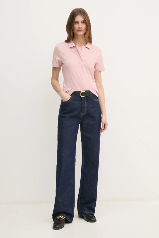 Поло Tommy Hilfiger WW0WW43930 розовый SS25