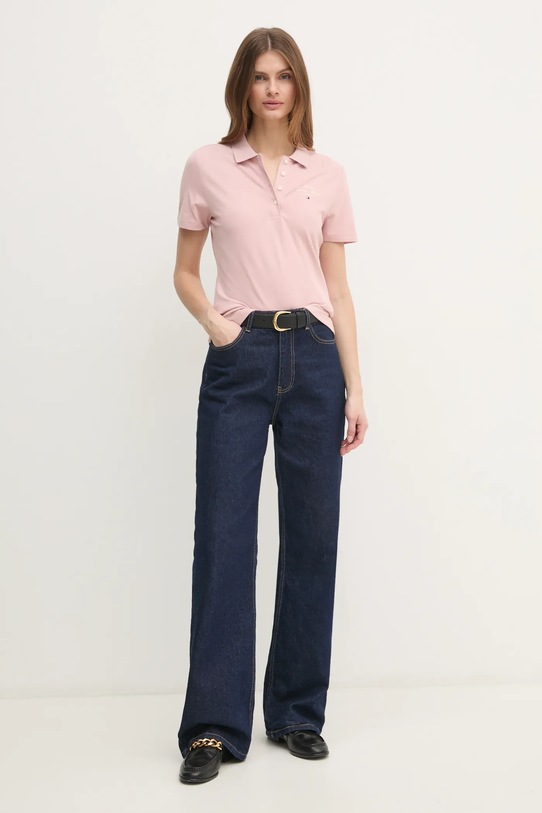 Polo tričko Tommy Hilfiger WW0WW43930 ružová SS25