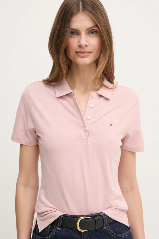 Поло Tommy Hilfiger розовый WW0WW43930