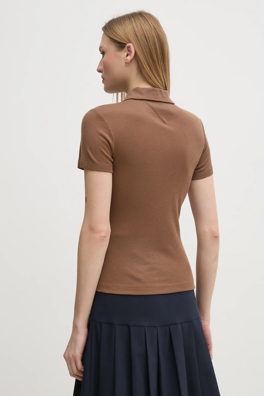 Дрехи Тениска с яка Tommy Hilfiger WW0WW44446 кафяв