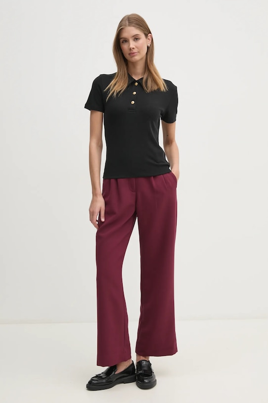 Tommy Hilfiger tricou polo WW0WW44446 negru SS25