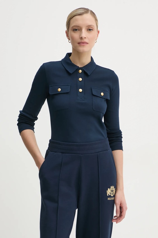 Tommy Hilfiger pamut hosszúujjú pamut sötétkék WW0WW45308
