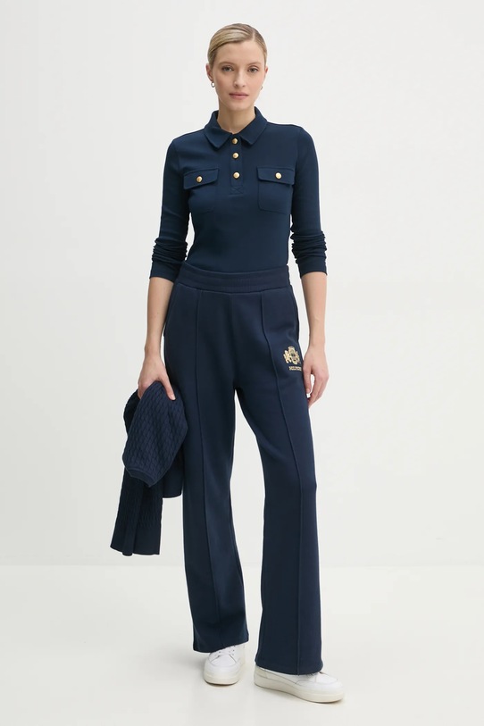 Tommy Hilfiger pamut hosszúujjú WW0WW45308 sötétkék SS25