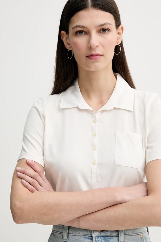 Bavlněné polo tričko Marc O'Polo béžová 503205553037