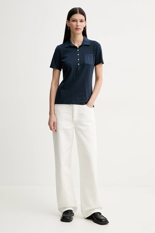Marc O'Polo polo de bumbac 503205553037 bleumarin SS25