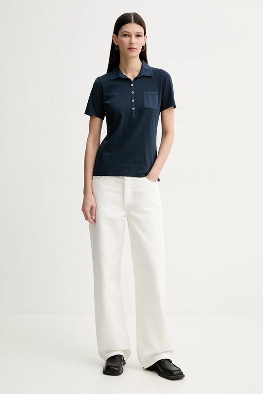 Marc O'Polo polo de bumbac 503205553037 bleumarin SS25