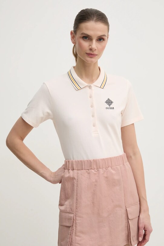 Поло Guess SUZANNE з еластаном бежевий V5RP02.KCOK1