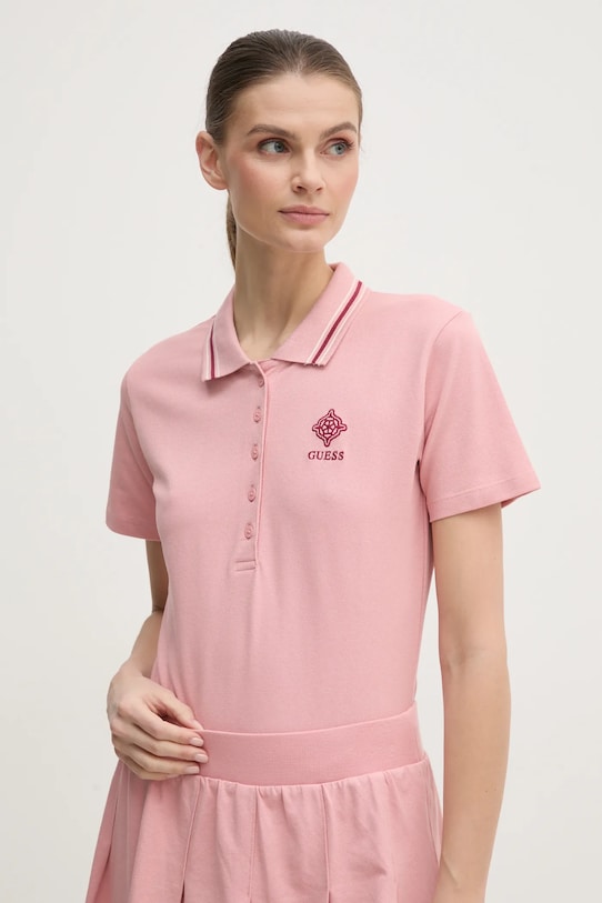 Поло Guess SUZANNE с эластаном розовый V5RP02.KCOK1