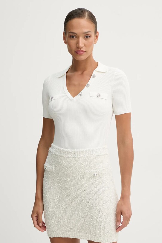 Sveter Guess PAULA V výstrih béžová W5RR25.Z2U00