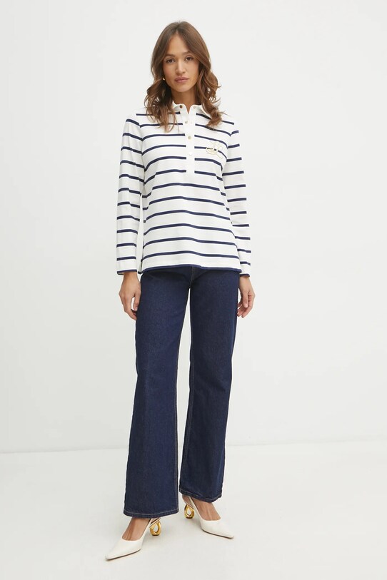 Хлопковый лонгслив Luisa Spagnoli 541842 белый SS25