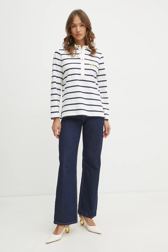 Luisa Spagnoli longsleeve bawełniany 541842 biały SS25