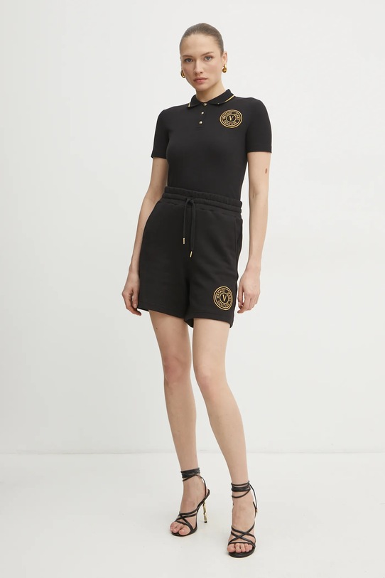Versace Jeans Couture polo bawełniane 78HAGT00.CJ01T czarny SS25