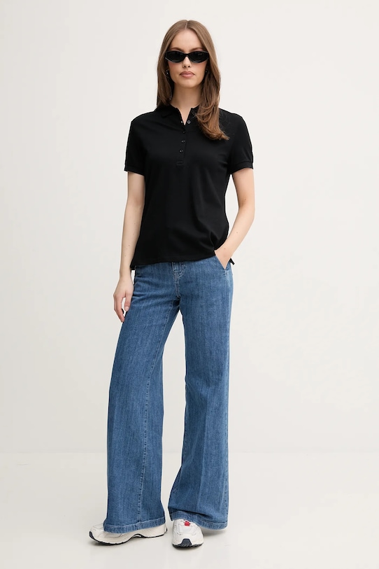 Поло United Colors of Benetton 3TQJD300W чорний SS25