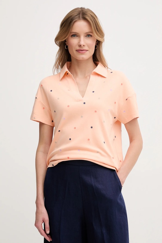 Pamučna polo majica United Colors of Benetton pamuk narančasta 36QJD300X