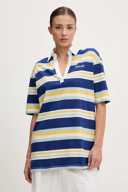 Napapijri tricou polo E-Ete cu modele bleumarin NP0A4ILKSA81