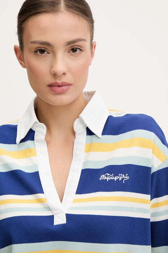 Napapijri tricou polo E-Ete bleumarin NP0A4ILKSA81
